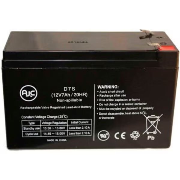 UPS Battery, Compatible with APC RS RS800 RS810 BACK-UPS UPS Battery, 12V DC, 7 Ah, Battery Clerk, Mfr#: APC-RS RS800 RS810 BACK-UPS
